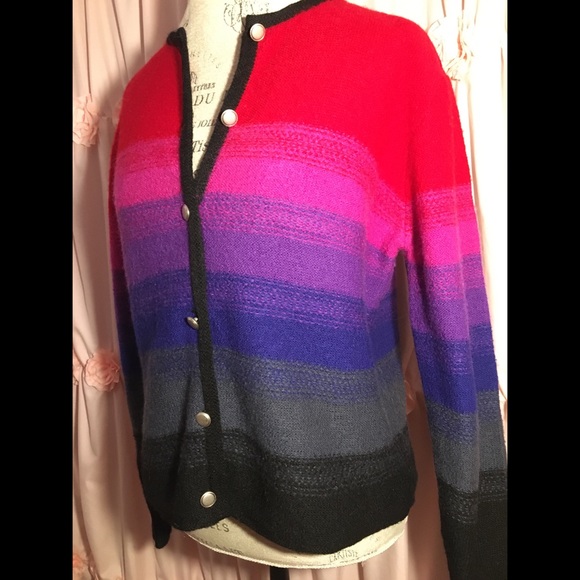 Karen Scott Colorful Striped Sweater Cardigan - Picture 4 of 10